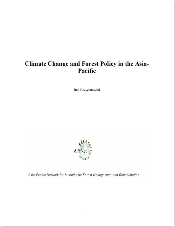 <b>Climate Change and Forestry Policy in the Asia-Pacific</b>